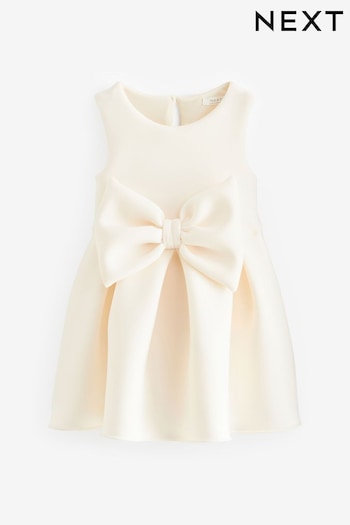 White Bow Party Dress (3mths-7yrs) (K76437) | £20 - £24