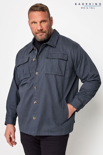 BadRhino Big & Tall Blue Cotton Twill Overshirt (K76454) | £36