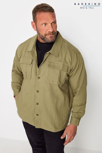 BadRhino Big & Tall Green Cotton Twill Overshirt (K76495) | £36