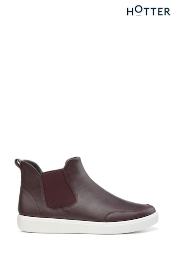 Hotter Red Fleur Slip-On Regular Fit Boots (K76526) | £95