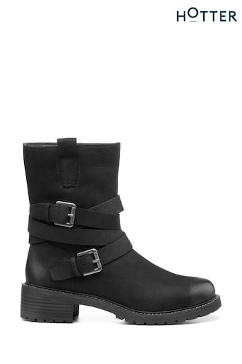Hotter Black Blair Zip Fastening Regular Fit Boots (K76533) | £129
