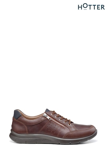 Hotter Brown Finn Lace-Up/Zip Regular Fit Shoes (K76560) | £99