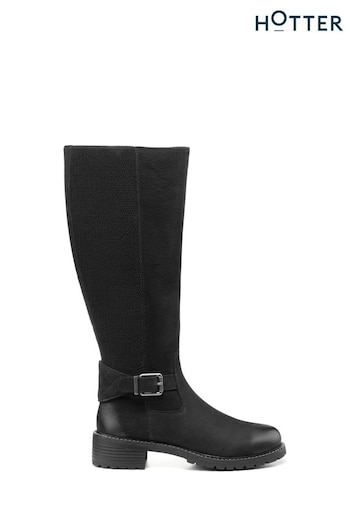Hotter Black Briley Zip Fastening Regular Fit Boots (K76567) | £149
