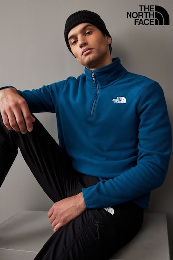 The North Face Blue Side Logo Mens Glacier Quarter Zip Fleece (K76813) | £60