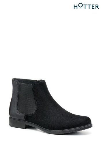Hotter Black Tenby Zip Fastening Wide Fit Boots (K76919) | £89