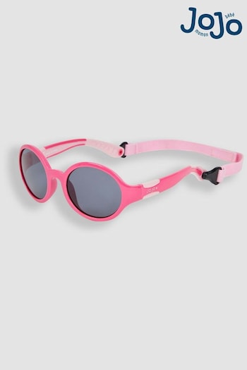 JoJo Maman Bébé Pink Flexible top-bar Sunglasses With Strap (K76953) | £16