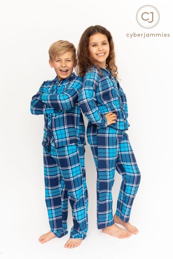 Cyberjammies Blue Check Pyjama Set (K77088) | £25