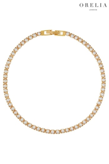 Orelia London Gold Tone Pearl Tennis Bracelet (K77240) | £25
