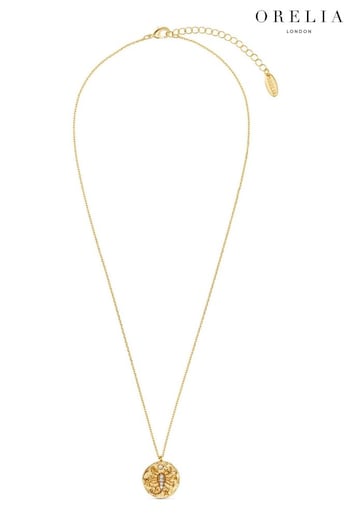 Orelia London Gold Tone Zodiac Medallion Necklace (K77242) | £28