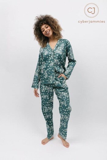 Cyberjammies Green Leopard Print Pyjamas Set (K77261) | £52