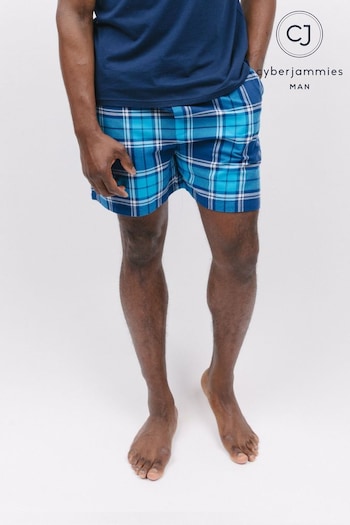 Cyberjammies Blue Check Pyjama Shorts (K77281) | £20