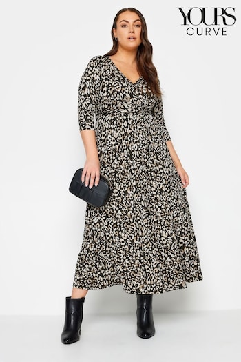 Yours Curve Black Leopard Print Maxi Print (K77478) | £34