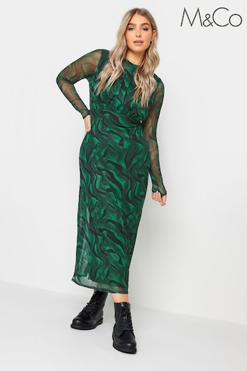 M&Co Green Mesh Dress (K77501) | £45