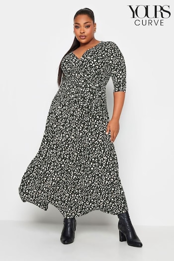Yours Curve Black Maxi Wrap Dress (K77503) | £37