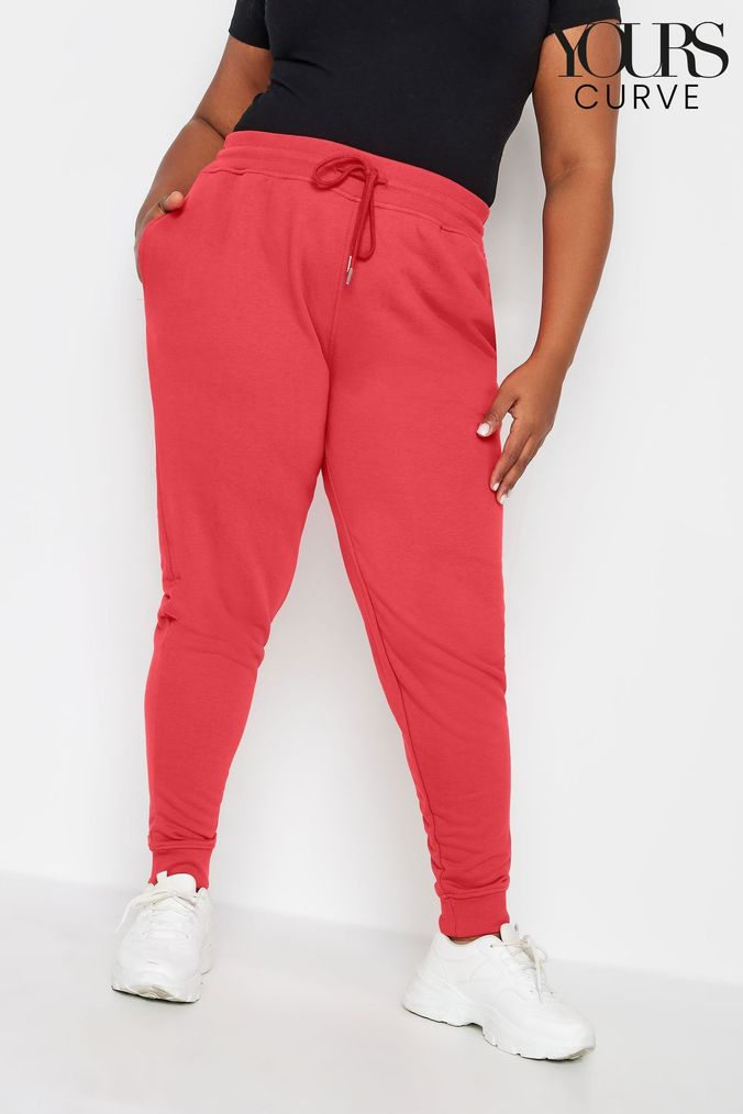 Plain shop red joggers