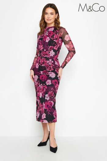 M&Co Pink Petite Mesh Dress (K77518) | £45