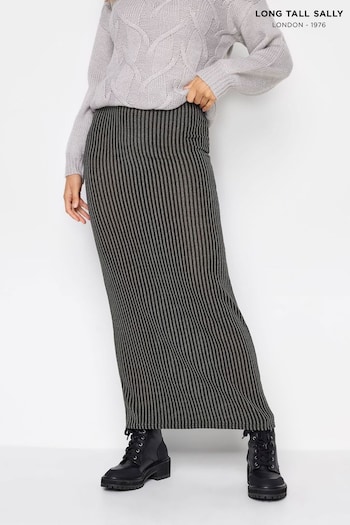 Long Tall Sally Grey Ribbed Maxi Skirt (K77521) | £27