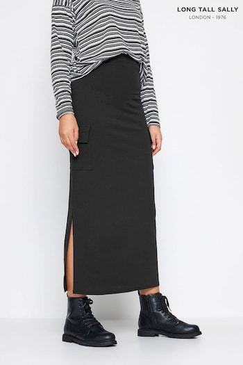 Long Tall Sally Black Scuba Cargo Skirt (K77522) | £29