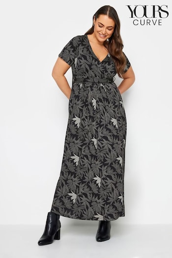 Yours Curve Black Maxi Wrap Dress (K77533) | £37