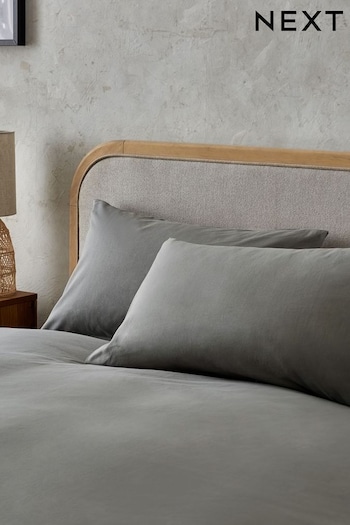 Grey 144 Thread Count 100% Cotton Pillowcases (K77599) | £6 - £8