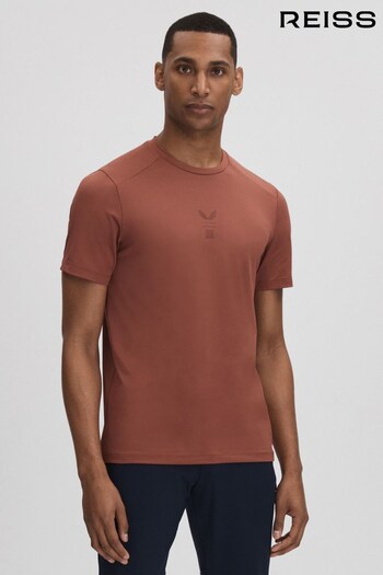 Reiss Rust Jax Castore Performance Crew Neck T-Shirt (K77612) | £58