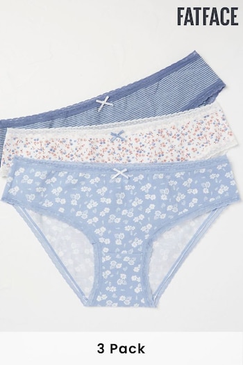 FatFace Natural Mini Floral Knickers 3 Pack (K77751) | £18