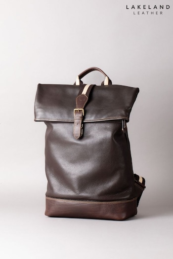 Lakeland Leather Kelsick Leather Rolltop Brown Backpack (K77798) | £139