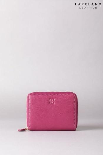 Lakeland Leather Large Pink Leather Zip Purse (K77822) | £25