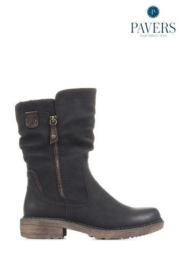 Pavers Ruched Calf Boots (K77823) | £65