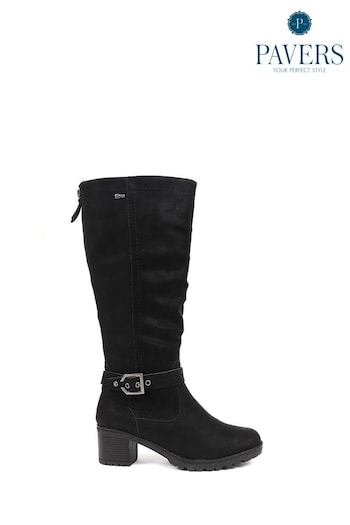 Pavers Black Heeled Riding Boots (K77825) | £70