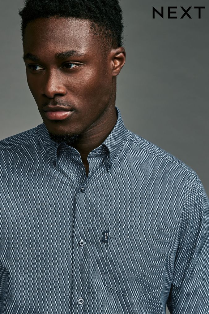 Men's printed button down shirts top