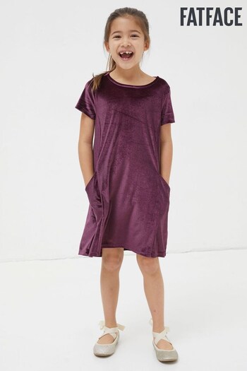 FatFace Purple Simone Velvet Dress (K78083) | £24