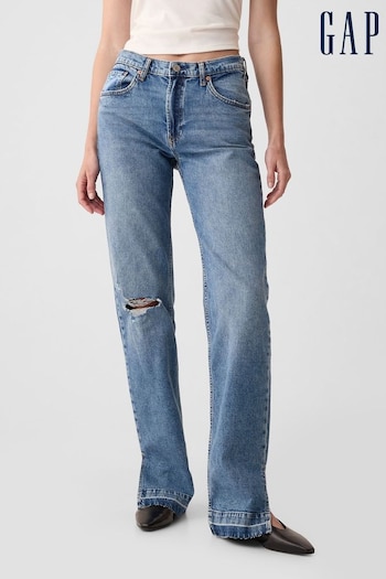 Gap Mid Blue 90s Loose Split Hem Mid Rise Fit Jeans (K78122) | £55