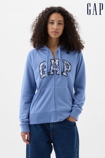 Gap Blue Floral Logo Zip Hoodie (K78143) | £35