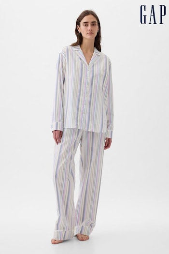 Gap Blue Poplin Stripe Pyjama Shirt (K78148) | £25