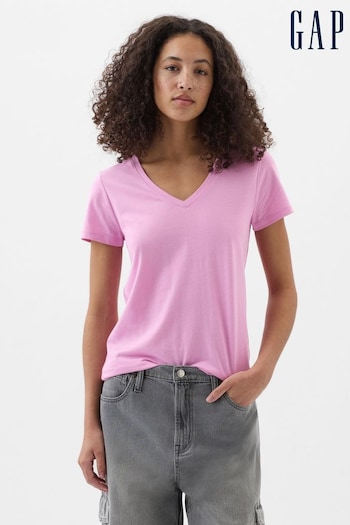 Gap Pink Favourite Short Sleeve V Neck T-Shirt (K78154) | £10