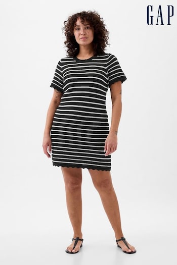 Gap Black/White Crochet Stripe Mini Dress (K78199) | £50