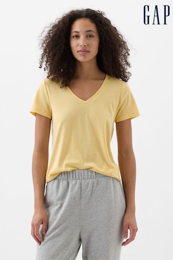 Gap Yellow Short Sleeve V Neck T-Shirt (K78207) | £10