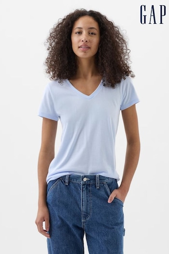 Gap Blue Short Sleeve V Neck T-Shirt (K78218) | £10