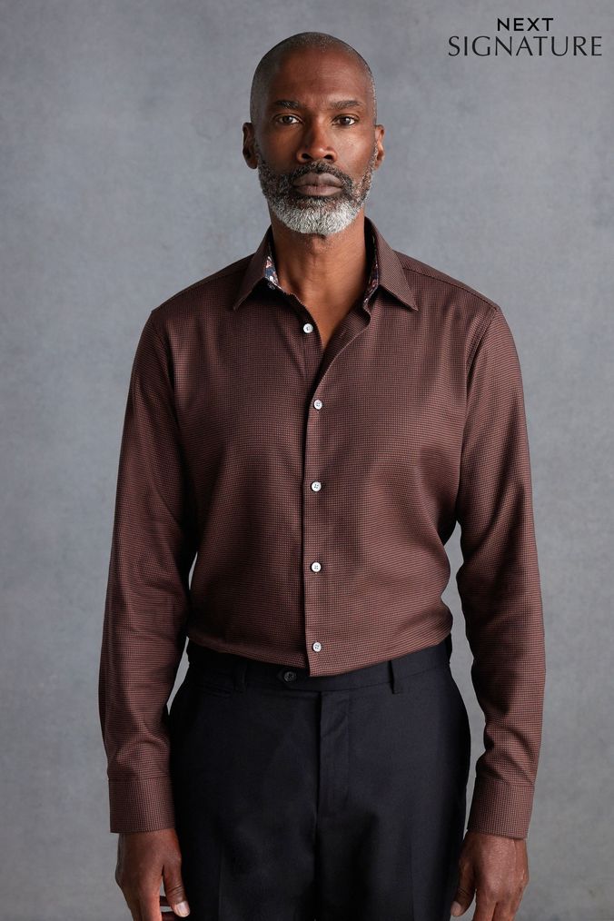 Buy Men s Brown Partywear Shirts Online Next UK