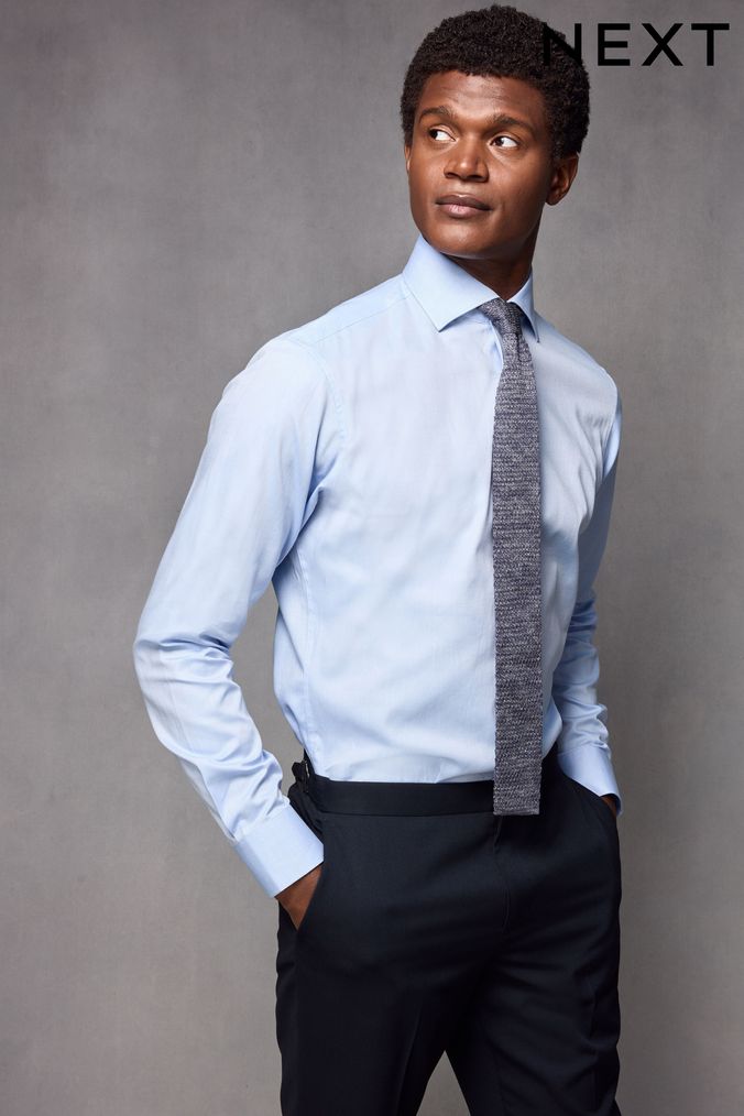 Mens Blue Slim Fit Shirts Next Official Site