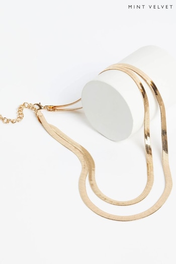 Mint Velvet Gold Tone Snake Necklace (K79224) | £29