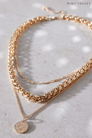 Mint Velvet Gold Tone Layered Necklace (K79227) | £35
