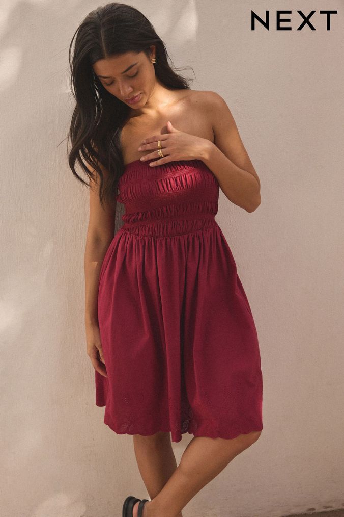 Buy Women s Summer Dress Curve Bandeau Dresses Online Next UK