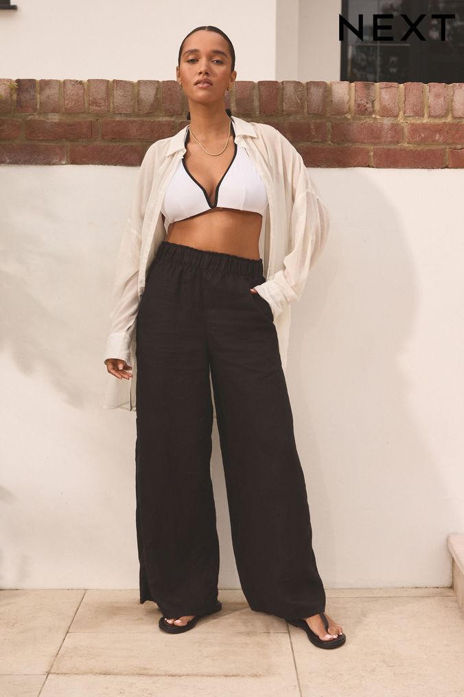 Buy supreme s Trousers 14 Black Natural 100 Linen Workwear Clothing Online AspennigeriaShops adidas x wales bonner rock tailored track pants item