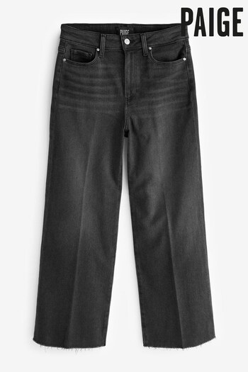Paige Anessa Raw Hem Black Jeans (K79428) | £265