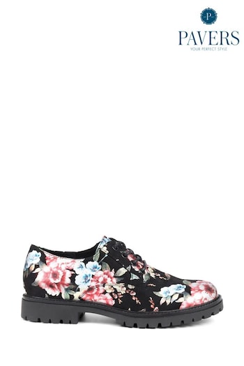 Pavers Lightweight Lace-Up Black Shoes (K79663) | £35