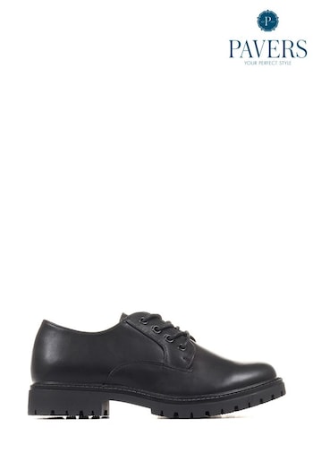 Pavers Lightweight Lace-Up Black sneaker Shoes (K79666) | £35