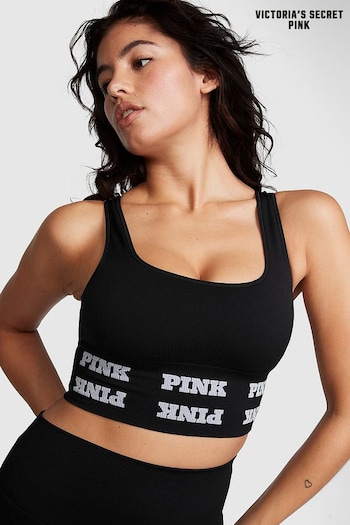 Victoria's Secret PINK Pure Black Seamless Logo leopard Bra (K79717) | £25