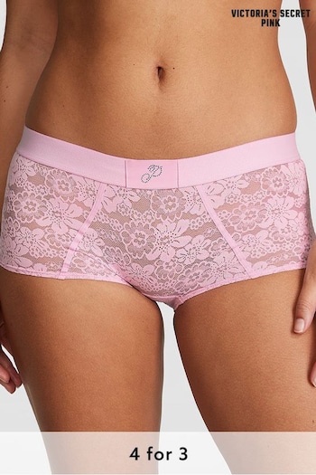 Victoria's Secret PINK Pink Bubble Shine Lace Short Logo Knickers (K79732) | £9